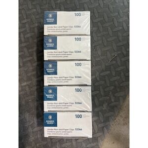 Business Source 53366 Paper Clip Jumbo Non-skid. 10 boxes/100 per box/1000 total